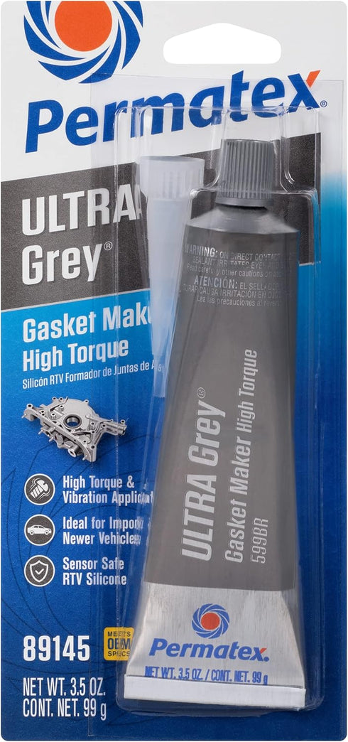 Permatex 22074-6PK Ultra Grey Rigid High-Torque RTV Silicone Gasket Maker, 0.5 oz. (Pack of 6)...