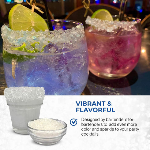 Snowy River Pearl, Cocktail & Margarita Sugar Rimmer - Vibrant Color Glass Rimming Sugar with Medium Crystal Texture - 8oz...