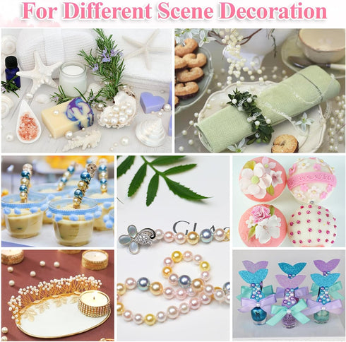 Pearl Beads for Jewelry Making, 32Colors Round Pearls Beads with Holes, 2000Pcs 6MM Handcrafted Colorful Loose Spacer Beads Small Filler Beads for...