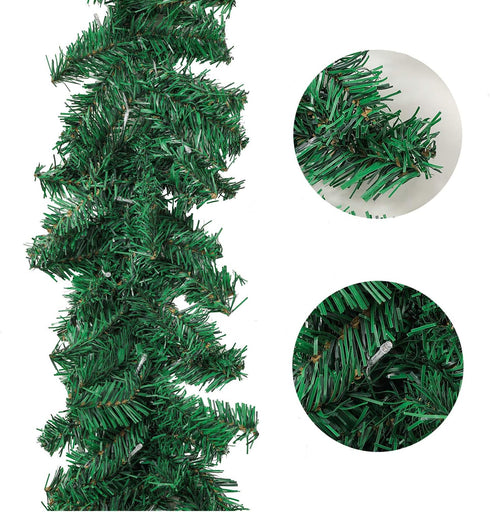 9 ft Prelit Christmas Pine Garland with 50 Battery Operated Warm White LED Lights Timer Outdoor Display...