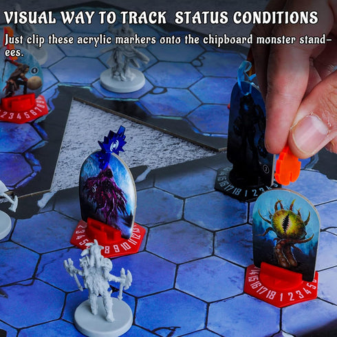 Condition Tokens Set of 60 Acrylic Status Effects Markers Game Accessories for Gloomhaven, Forgotten Circles and Jaws of the Lion...