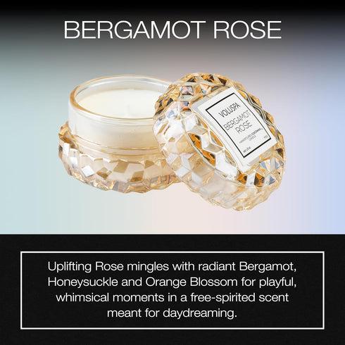 Voluspa Bergamot Rose, Macaron Candle, 1.8 oz, 15 Hour Burn Time, Coconut Wax for Clean Burning, Handcrafted in The USA...