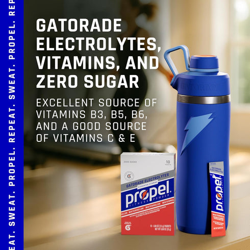 Propel Electrolyte Enhanced Water Drink Mix Powder Packets, 3 Flavor Variety Pack, Zero Calorie & Zero Sugar Hydration with Electrolytes and Vitam...