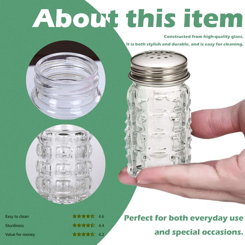 Retro Style Salt and Pepper Shakers with Stainless Tops (2)...
