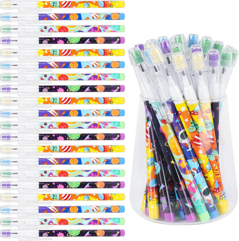 Kolewo4ever 48pcs Space Multi Point Pencils Fun Astronaut Pencils Planet Rocket Space Ship Pencils Non Sharpening Pop up Pencil for Classrooms, St...