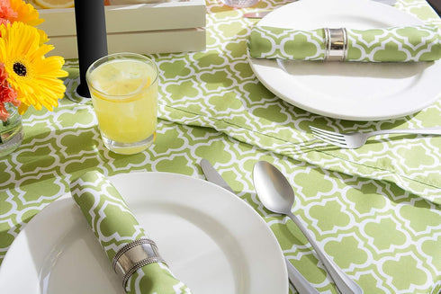 DII Green Lattice Outdoor Tabletop, Collection Stain Resistant & Waterproof, 60" Round w/Zipper, Green...