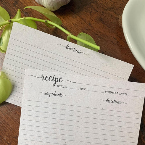 321Done 5" x 7" Recipe Cards (Set of 50) - Extra Large Double-Sided Premium Card Stock - Made in USA - Script Font Minimalist, Large Kraft Tan...