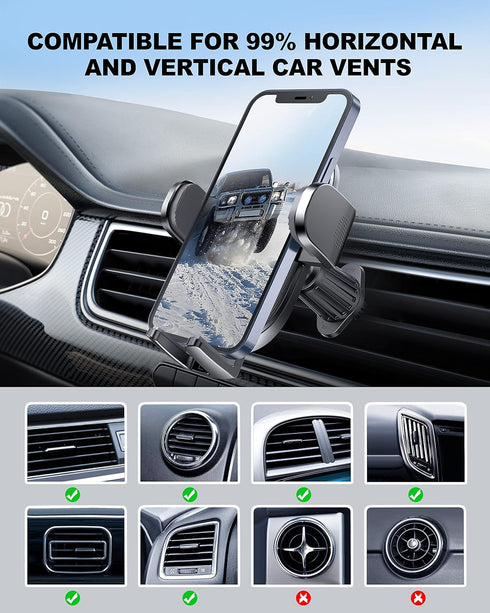 Upgraded Phone Holders for Your Car, Universal Cell Phone Mount Holder, Hands Free Automobile Mobile Phone Stand, 360° Adjustable Air Vent Cradles...