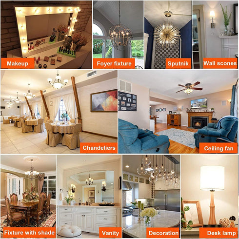 Leools e12 led Bulb dimmable g16.5 6W Equal 60 Watt 600lm AC120V e12 Candelabra Bulb for Chandeliers,Ceiling Fan,Vanity Soft White 3000K Globe e12...