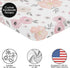 Sweet Jojo Designs Baby Mini Crib Sheets (Pink/Grey Boho Floral) for Girls, Infant Nursery, Toddler Room - Fitted Portable Pack and Play Size Matt...