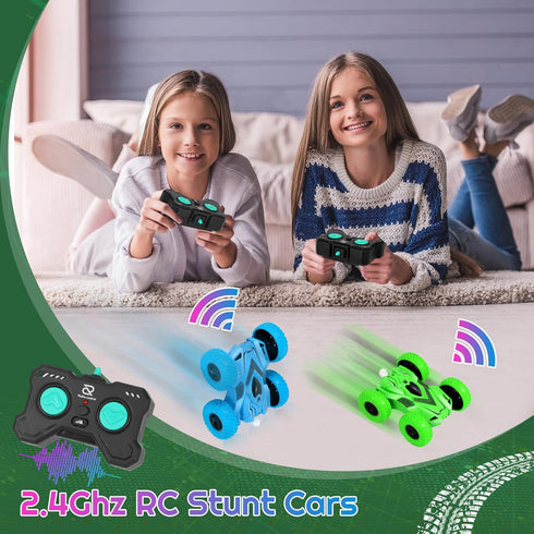 RC Stunt Cars for Boys Age 6 Year Old Kids Toys RC Cars with Lights UP 4WD 2.4Ghz Double Sided 360° Rotating RC Truck Kids Easter, Halloween Xmas ...