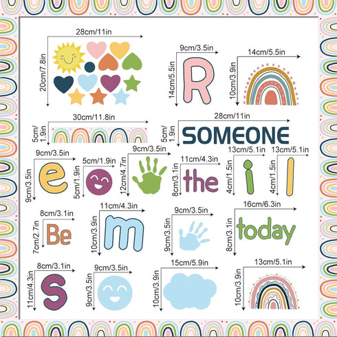 Boho Welcome Back to School Classroom Bulletin Board Set for Elementary Decoration - Be The Reason Someone Smile Today Classroom Decors for Kinder...