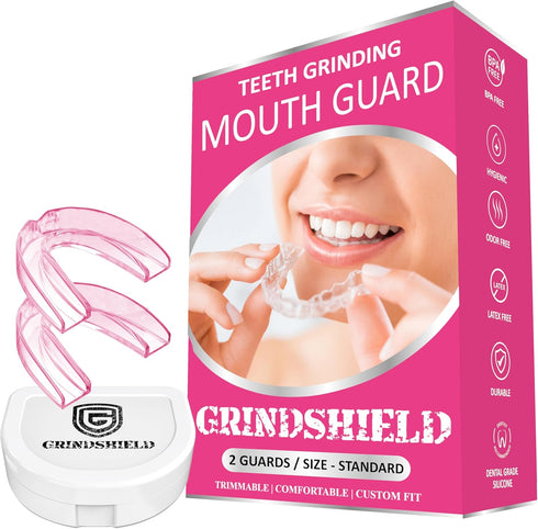Mouth Guard for Women – Custom Fit, Moldable – (2) Guards for Teeth Grinding & Case – Comfortable Mouthguard, Dental Guard for Tooth Clenching...
