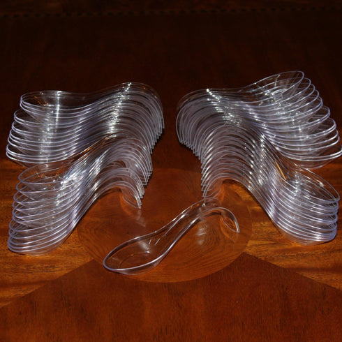 Asian Spoon - Plastic Horderve or Dessert spoon - Package of 50...