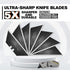 50-Pack Utility Knife Blades, Blackened SK-2 Razor Blades for Box Cutter Utility Knife, Never Rust Design, Extra Durable...
