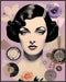 Posterizer 1 pcs-vintage girly purple collage with watches and flowers-Retro Art-Abstract & Modern Art-Gift for Art Lovers-Gifts for Women- UNFRAM...