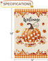 Leaves Fall Garden Flag?Welcome Pumpkin Fall Flag 12X18inch?Double Faced Linen Material ?Outdoor Fall Decor?Farmhouse Welcome Banner Pumpkin Decor...