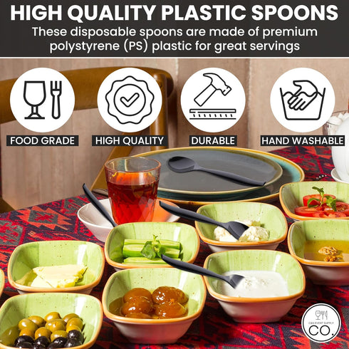 C&S Event Supply Co. 10" Plastic Serving Utensils, Disposable Plastic Serving Spoons, Reusable, Disposable, For Weddings, Catering, Buffets, Parti...