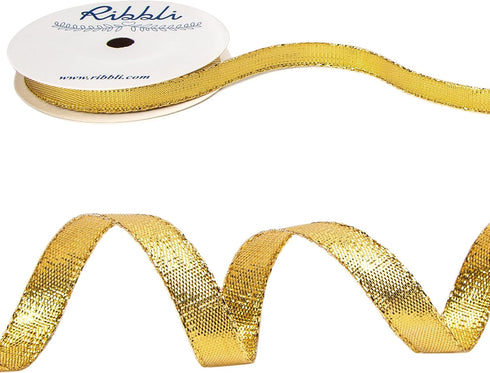 Ribbli 2 Rolls Metallic Glitter Ribbon,Gold Ribbon Silver Ribbon, 3/8 Inch Total 20 Yards, Use for Christmas Gift Wrapping, Christmas Craft and De...