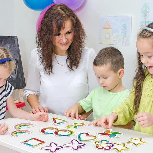 48 Pcs Breath Calm Anxiety Sensory Stickers Reusable Textured Tactile Rough Calming Stickers Adhesive Sensory Strips for School Office Classroom D...
