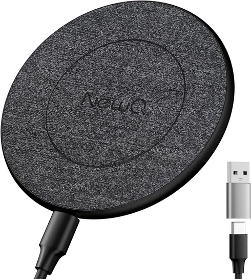 NewQ Wireless Charger, 15W Max Wireless Charging Pad for iPhone 15 14 13 12 11 X 8 Mini/SE/Pro/Max/Plus, Samsung Galaxy S23/S22/S21/S20/S10/S9/S8/...