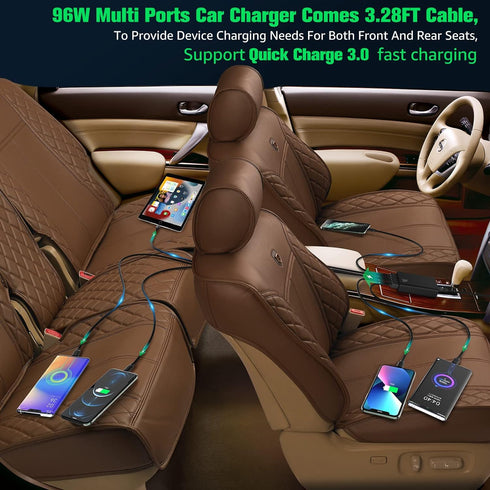 Multi Ports USB Car Charger, 96W 6 Port QC3.0 Fast Adapter Multiple Ports, with Four Quick Charge 3.0 Port, 12V-24V Multi Device Cigarette Lighter...