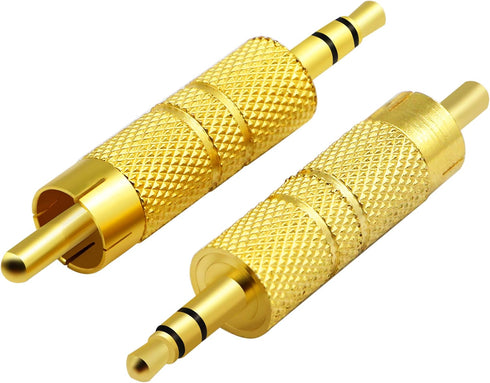 zdyCGTime Gold Plated 3.5MM to RCA Audio Adapter Metal RCA Male to Jack 3.5mm (1/8 Inch) TRS Stereo Plug Male Adaptor Connector for RCA Headphone ...