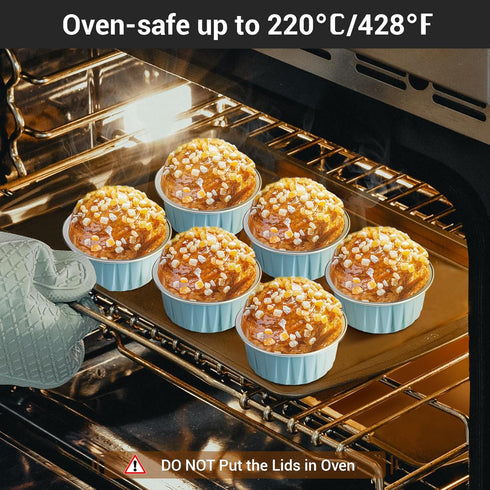 EUSOAR Aluminum Pans with Lids, 30pcs 5oz 125ml Disposable Aluminum Foil Muffin Liners Ramekins Cupcake Baking Cups, Disposable Foil Baking Cups C...