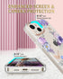 JIAXIUFEN Clear Case Compatible with iPhone 14 iPhone 13 Glitter Plating Flower Design Protective Shockproof Slim TPU Military Drop Protection Gir...