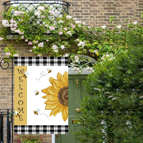 Seasonal Garden Flags 12X18 Inch Double Sided Linen Decor for Welcome, Winter Welcome Garden Flags for Outside, Holiday Yard Outdoor Decoration - ...
