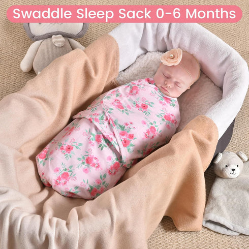 david's kids 100% Cotton Baby Swaddle Wrap 0-6 Months, Soft Breathable Swaddle Blanket for Newborn Infant, Adjustable Baby Swaddle Sleep Sacks for...