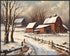 Posterizer 1 pcs-old farm house in snowy winter nature-in oil painting style-2-Landscape & Nature Art-Living Room Bedroom Decor- unframed wall art...