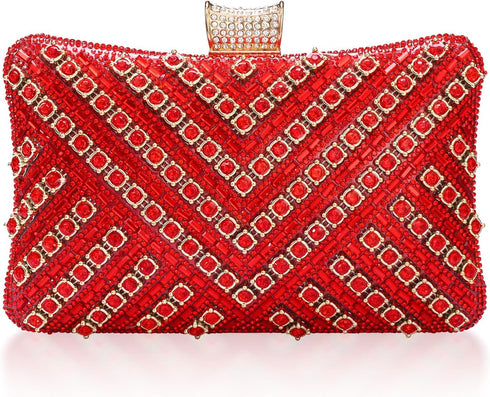 Women's Shiny Evening Handbag Glitter Rhinestone Clutch Purse Satin Crossbody Bag for Wedding Party...