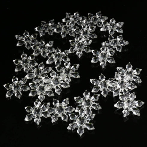200 Pieces Acrylic Snowflake Ornaments Snowflake Table Scatters Christmas Xmas Tree Hanging Pendant Beads Decorations for DIY Crafts Winter Wonder...