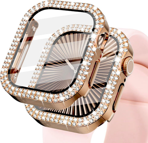 KADES Compatible for Bling Apple Watch Protective Case with Built-in Screen Protector for Apple Watch 40mm iWatch Series SE SE2022 6 5 4 (40mm, Ro...