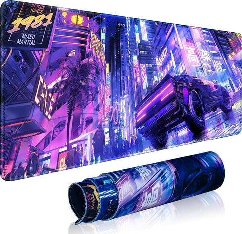 Anime city Gaming Mouse Pad LargeXL Desk Pad Computer Mouse Pad for Keyboard with Stitched Edges, Anti-Slip Base,Waterproof Mousepad,Big Mouse Pad...