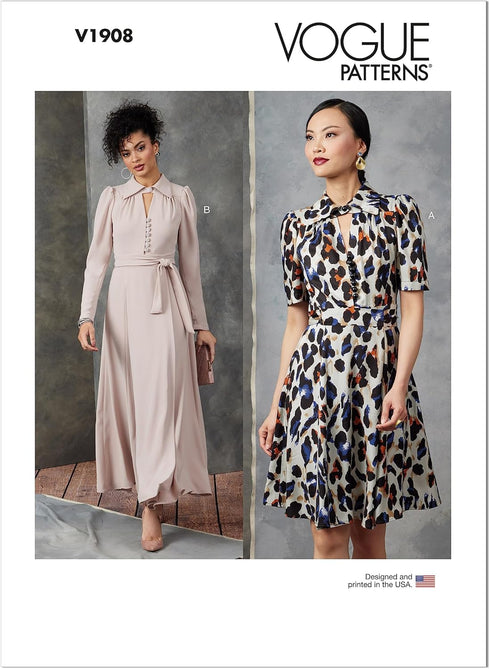 Vogue Misses' Dress Sewing Pattern Kit, Design Code V1908, Sizes S-M-L-XL-XXL, Multicolor...