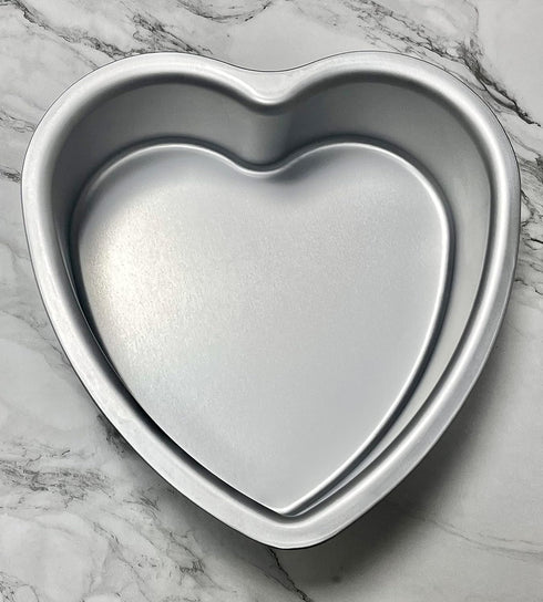 Heart-shaped cake pan, heart-shaped cake tin, aluminum, 3-inch deep, 8-inch heart-shaped, for weddings, parties, family and other occasions cake (...