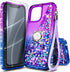 NGB Designed for iPhone 12 Mini Case, Purple/Blue | Glitter Liquid Sparkle Cute Cover for Women Girls Kids | with Tempered Glass Screen Protector ...
