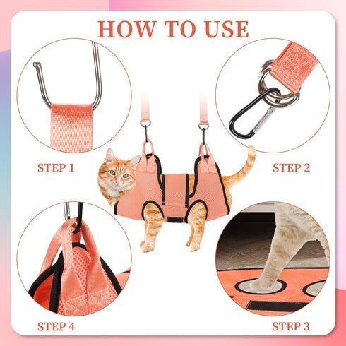 Dog Grooming Hammock, Pet Grooming Hammock for Cats & Dogs with Security Strap, Dog Sling for Nail Trimming with Nail Clippers/Trimmer, Nail File,...