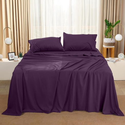 Utopia Bedding Queen Sheet Set – 4 Piece Bed Sheets for Queen Size Bed, Soft and Breathable Microfiber, Includes 1 Fitted Sheet, 1 Flat Sheet and ...