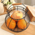 Egg basket-Farmhouse Round Wire Egg Baskets for Fresh Egg With Handle,Metal Egg Collecting Basket for Gathering Fresh Egg,Basket for Countertop Ho...