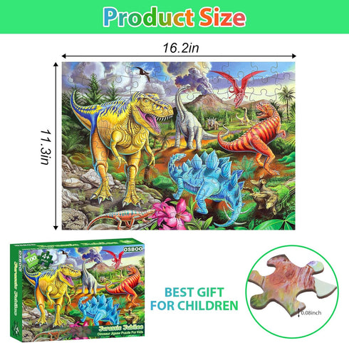 Puzzles for Kids Ages 4-8, 6-8, 8-10, Kids Puzzles 100 Piece Big Dinosaur Floor Jigsaw Puzzle for Kids Children Educational Puzzles Toys for Young...
