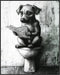 Posterizer 1 pcs-drawing style art-funny dog on toilet reading newspaper 5-Bathroom Restroom Art-Art for Animal Lovers-Decor for Home & Office- un...