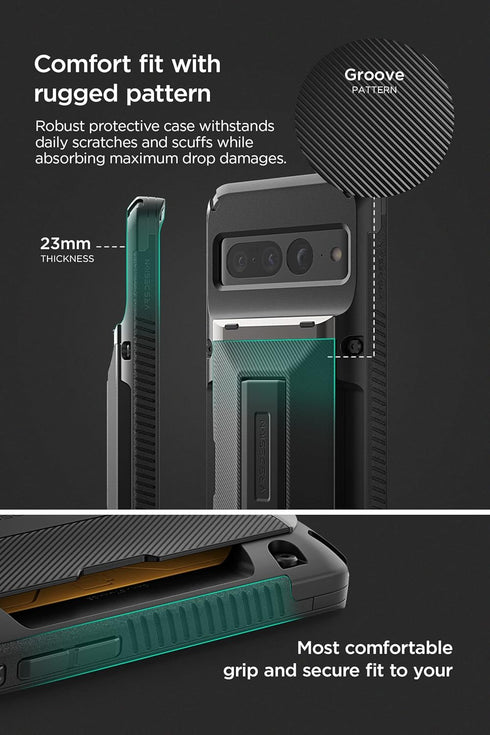 VRS DESIGN Damda Glide Hybrid Phone Case for Pixel 7 Pro, Functional Sturdy Case Compatible for Pixel 7 Pro Case (2022) Black...