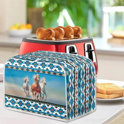 Southwest Horse 4 Slice Toaster Covers for Kitchen, Aztec Bread Maker Cover Washable Bread Toaster Cover Dust Greasy Protection, Decorative and An...