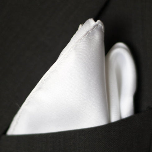 Fine White 100% Silk Pocket Square for Men Full-Sized 17"x17"...