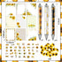 82 Pcs Sunflower Theme Office Supplies for Women Men Include 50 Sunflower Stickers 20 Sunflower Push Pins 3 Sunflower Pattern Retractable Pen 9 Su...