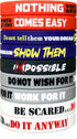 12 Pack Motivational Wristbands for Men, Women & Teens, 12x8” Silicone Bracelets with Inspirational Quotes, Unisex Adult Design for men, gifts for...