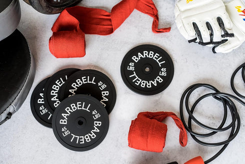Barbell Bumper Plate Drink Coasters Set of 6, Round Black Silicone Coasters for Coffee Table, Absorbent Coaster for Drinks, Fitness Gym Gifts for ...
